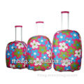 moulded floral panel eva travel luggage 3pcs bag set